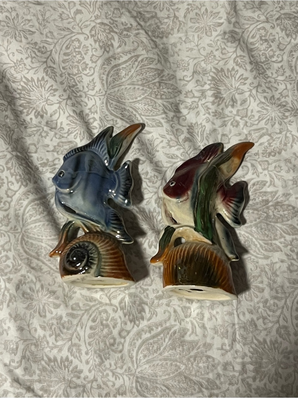 Ceramic Fish Figurine Salt & Pepper Shakers - Blue and Multicolor